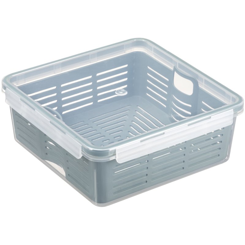 Plastic voedselopbergbak Amsterdam met zeef, 2,5 liter.